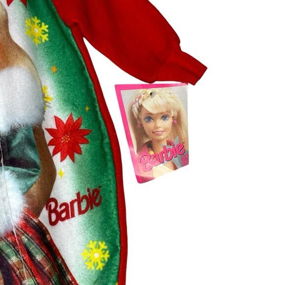 Barbie Toddler Girls VINTAGE 1993 Holiday Pajama Zip up Sleeper Size 2 New w Tag - Picture 4 of 9